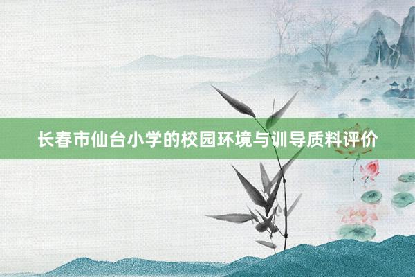 长春市仙台小学的校园环境与训导质料评价