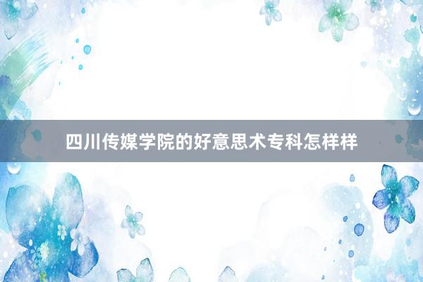 四川传媒学院的好意思术专科怎样样